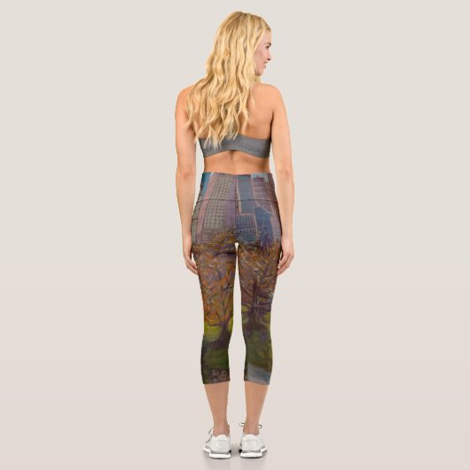 New York City Skyline und Central Park Capri Leggings (Rückseite)