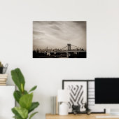 New York City Skyline und Manhattan Bridge Poster (Heimbüro)