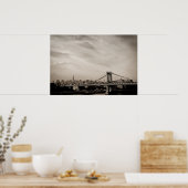 New York City Skyline und Manhattan Bridge Poster (Küche)