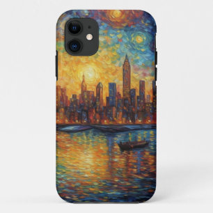 New York City Skyline van Gogh Stil Case-Mate iPhone Hülle