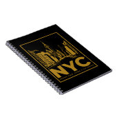 New York City Skyline – Vintage Gold & Black Notizblock (Rechte Seite)