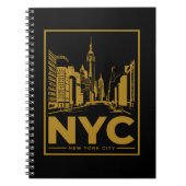 New York City Skyline – Vintage Gold & Black Notizblock (Vorderseite)