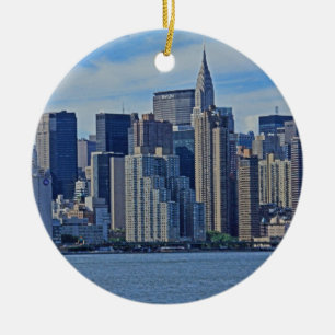 New York City Skyline Vom East River A1 Keramik Ornament