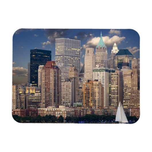 New York City Skyline von Hudson River Magnet (Horizontal)