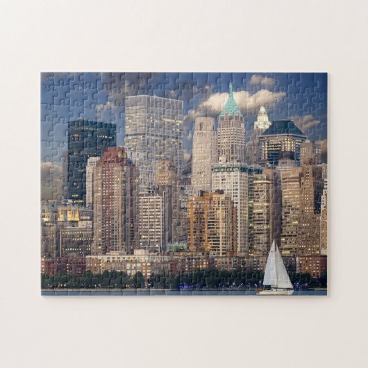 New York City Skyline von Hudson River Puzzle (Horizontal)