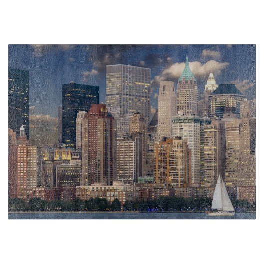New York City Skyline von Hudson River Schneidebrett (Vorderseite)