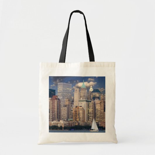 New York City Skyline von Hudson River Tragetasche (Vorne)