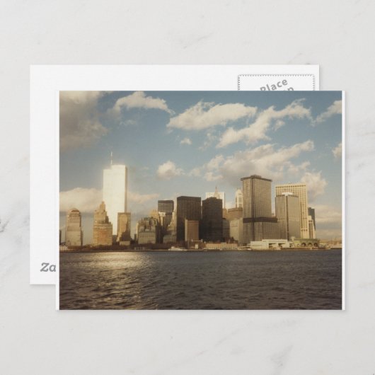 New York City Skyline vor 9/11 Twin Towers Postkarte (Vorne/Hinten)