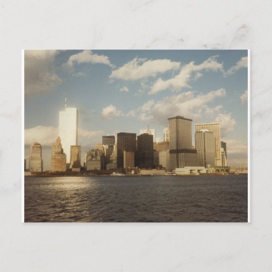 New York City Skyline vor 9/11 Twin Towers Postkarte (Vorderseite)