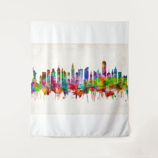 New York City Skyline Wandteppich (Vorderseite)
