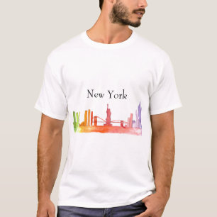 NEW YORK CITY Skyline Wasserfarben trendy  T-Shirt