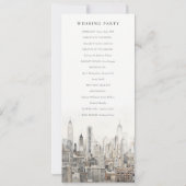 New York City Skyline Watercolor Wedding Program Einladung (Rückseite)