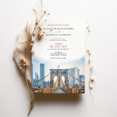 New York City Skyline Wedding Brooklyn Bridge Einladung