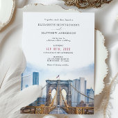 New York City Skyline Wedding Brooklyn Bridge Einladung