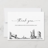 New York City Skyline Wedding Foto Danke Card Einladung (Vorderseite)