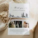 New York City Skyline Wedding Foto Danke Card Einladung<br><div class="desc">Die Skyline Collection ist ein atemberaubendes Sortiment an sorgfältig gezeichneten Stadtskylines,  die das Wesen der ikonischen Stadtlandschaften erfassen. Diese Kollektion,  die sich perfekt für Großveranstaltungen oder Hochzeiten in Urlaubsort gleichermaßen eignet,  verkörpert den zeitlosen Charme der Stadt und bringt eine elegante Touch zu Ihrem ganz besonderen Tag.</div>