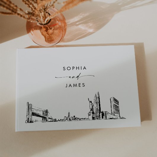New York City Skyline Wedding Guest Book Gästebuch
