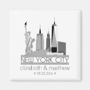 New York City Skyline Wedding Magnet
