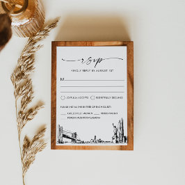 New York City Skyline Wedding RSVP Response Card
