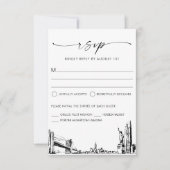 New York City Skyline Wedding RSVP Response Card Karte (Vorderseite)