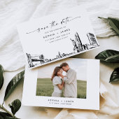 New York City Skyline Wedding Save the Date Card Einladung