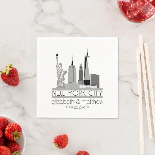 New York City Skyline Wedding Serviette (Beispiel)