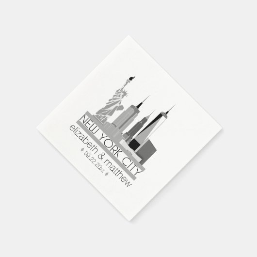 New York City Skyline Wedding Serviette (Ecke)