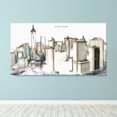 New York City Skyline Zeichnend Leinwanddruck (Insitu (Holzboden))