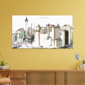 New York City Skyline Zeichnend Leinwanddruck (Insitu (Wohnzimmer))