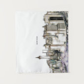 New York City Skyline Zeichnend Wandteppich (Vorderseite)