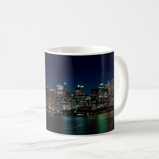 New York City Skyscraper Towers Night USA Kaffeetasse (VorderseiteRechts)
