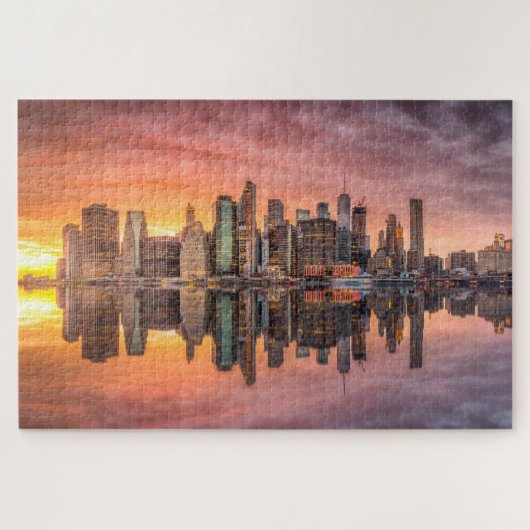 New York City Skyscrapers Skyline Sunset Travel Puzzle (Horizontal)