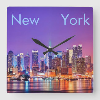 New York City Square Wall Clock Quadratische Wanduhr
