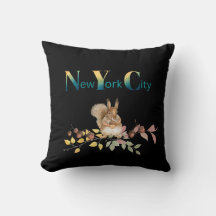 New York City Squirrel Throw Kissen