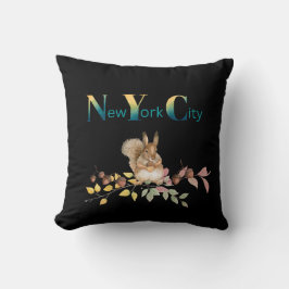 New York City Squirrel Throw Kissen