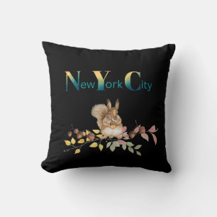 New York City Squirrel Throw Kissen