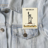 New York City Statue of Liberty Line Art Travel Button (Insitu)