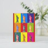 New York City Statue of Liberty Pop Art Postkarte (Stehend Vorderseite)