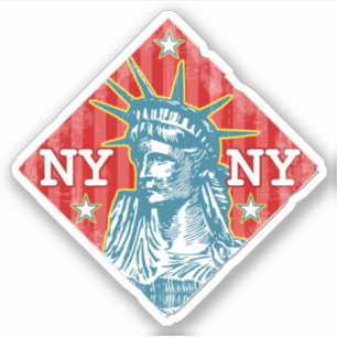 New York City Statue of Liberty Retro NY Travel Aufkleber