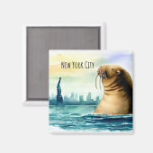 New York City Statue of Liberty Souvenir Magnet (Vorderseite/Rückseite)