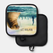 New York City Statue of Liberty Souvenir Topflappen (Vorderseite/Rückseite)