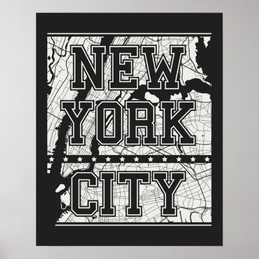 New York City | Straßenkarte Poster (Vorne)