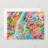 New York City Street Map Postkarte (Vorne/Hinten)