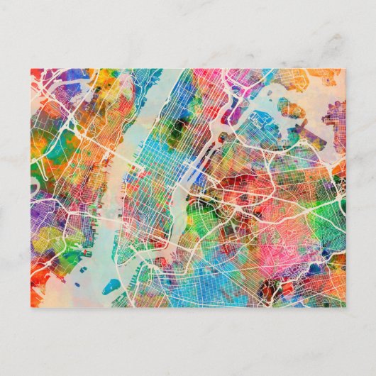 New York City Street Map Postkarte (Vorderseite)
