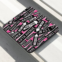 New York City Street signiert Rosa, Schwarz und We