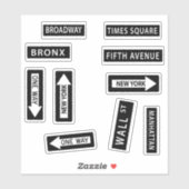 New York City Street Signs Set Aufkleber (Blatt)