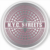 New York City Streets Pink Aufkleber (Vorderseite)