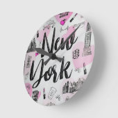 New York City Style Design Runde Wanduhr (Winkel)