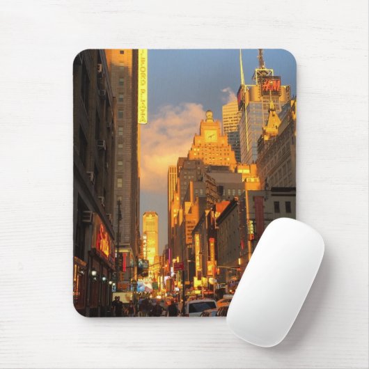 New York City Sunset Midtown Theater District NYC Mousepad (Mit Mouse)