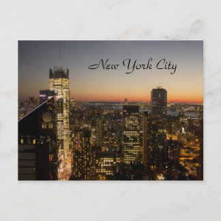 New York City Sunset Skyline Postkarte